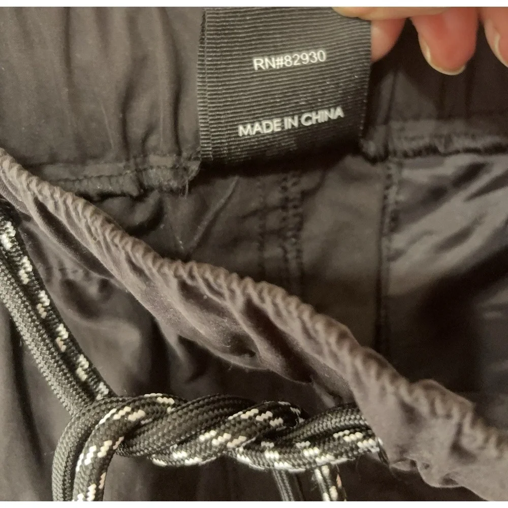 Smoke Rise Cargo Pants Mens Sz M Black‎ Drawstring Cinch Hem Streetwear